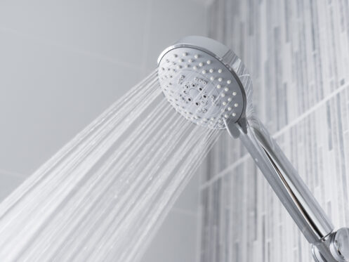 Running shower in a Eugene home